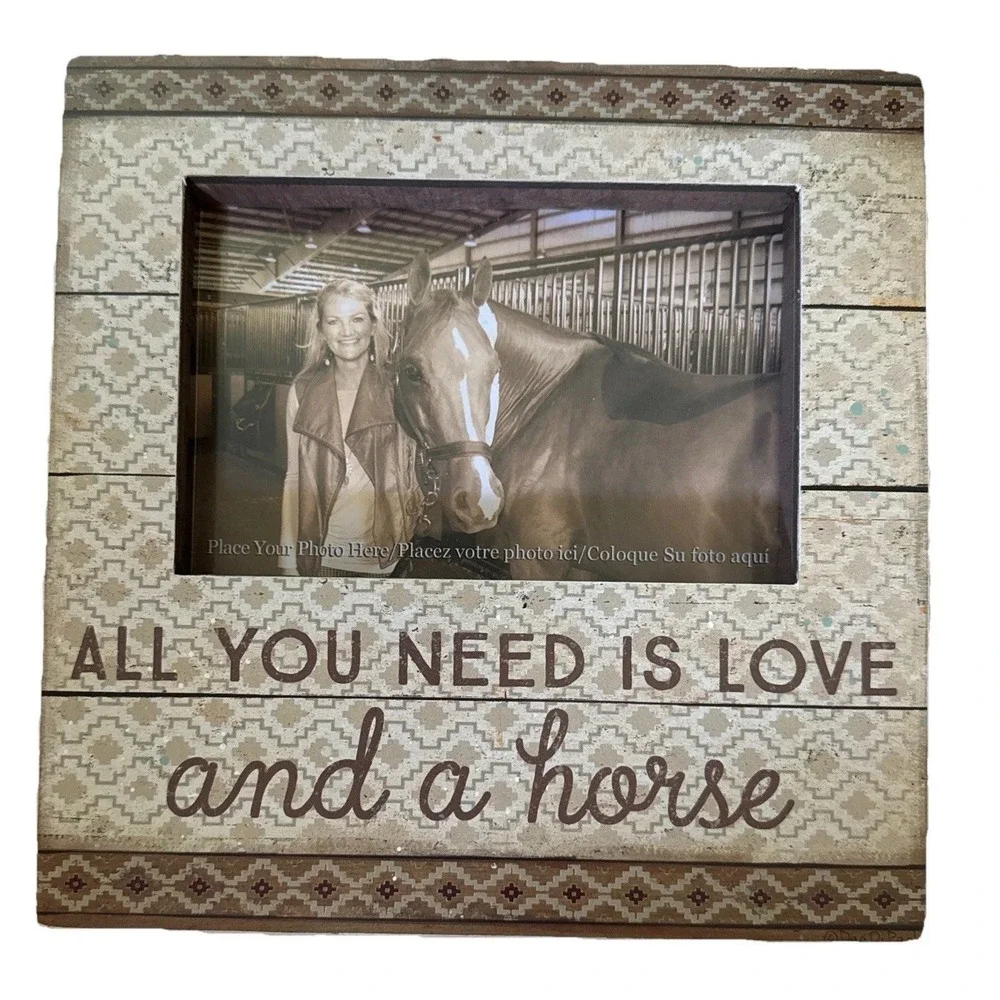 Primitives by Kathy Box Photo Frame All You Need Is Love And A Horse 4 X 6 NWT